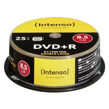 Product image of the product “Intenso DVD+R 8.5GB 8x Double Layer 25er Cakebox DVD+R DL 25 pc(s) ”