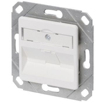 Product image of the product “Metz Connect networkdose concealed installation Einsatz with Zentralplatte Unbestückt 1 Port Rein white (RAL 9010) ”