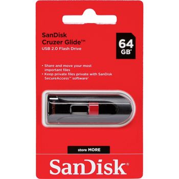 Product image of the product “SanDisk Cruzer Glide USB flash drive 64 GB USB Type-A 2.0 Black, Red ”