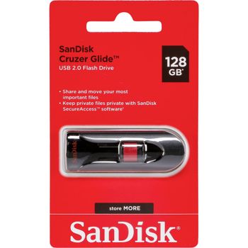 Product image of the product “SanDisk Cruzer Glide USB flash drive 128 GB USB Type-A 2.0 Black, Red ”