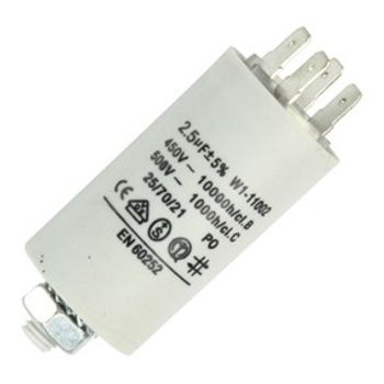 Fixapart W1-11002 Fixed  capacitor Cylindrical AC White capacitor 