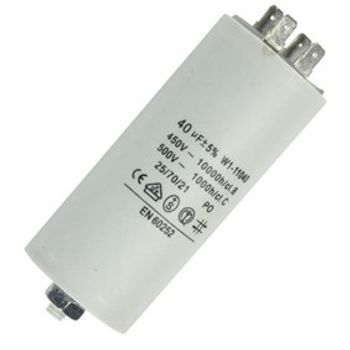 Fixapart W1-11040 Fixed  capacitor Cylindrical AC White capacitor 