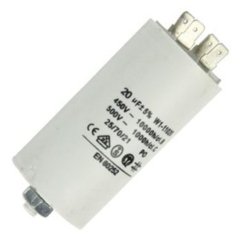 Fixapart W1-11020 Fixed  capacitor Cylindrical AC White capacitor 