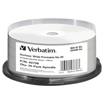 Artikelbild des Artikels “Verbatim 43738 Blu-ray BD-R Rohling 25GB 25 St. Spindel Bedruckbar “