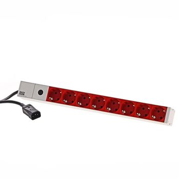 Image du produit “Bachmann 333.410 19 Zoll réseauschrank-multiprise 1 HE Schutzkontaktsteckdose Rot, Aluminium ”