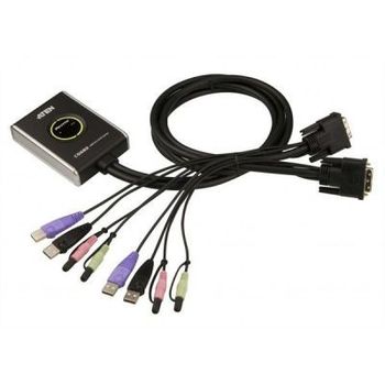 Image du produit “ATEN Commutateur KVM câble DVI/audio USB 2 ports avec sélecteur de port distant ”