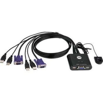 Image du produit “ATEN Commutateur KVM à câble VGA USB 2 ports avec sélecteur de port distant ”