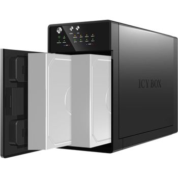 Product image of the product “ICY BOX IB-RD3620SU3 disk array 0 TB Desktop Black ”