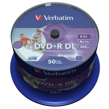 Product image of the product “Verbatim DVD+R Double Layer Wide Inkjet Printable 8x ”
