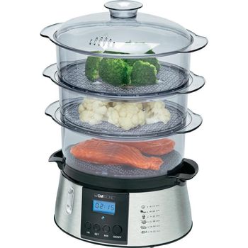 Product image of the product “Clatronic DG 3547 with 3 basket(s) 800W steam cooker - black stainless steel  ”