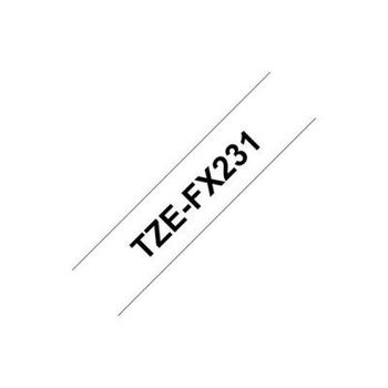 Artikelbild des Artikels “Brother Schriftband TZe-FX231 (lam., flex.) Schwarz auf Weiß 12mm x 8m “