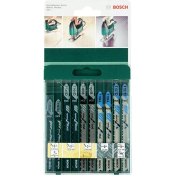 Product image of the product “Bosch Accessories 2609256746 10tlg. saw blade-Set T-Schaft T 101 B (2x), T 144 D (2x), T 119 BO (2x), T 118A (2x), T 127 ”