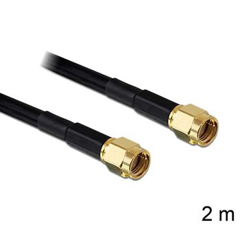 Product image of the product “DeLOCK RP-SMA - RP-SMA, 2m coaxial cable Black ”