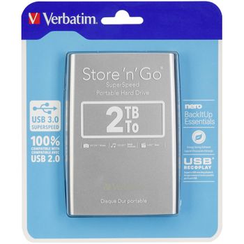 Artikelbild des Artikels “Verbatim Store 'n' Go 2TB Externe Festplatte 6.35cm (2.5 Zoll) USB-A (USB 3.2 Gen 1) Silber 53189 “