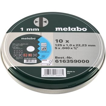 Product image of the product “Metabo 616359000 Trennscheibe gerade 125mm 10 St. Stahl, stainless steel ”
