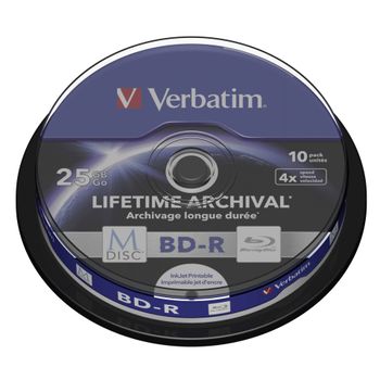 Artikelbild des Artikels “Verbatim 43825 M-DISC Blu-ray Rohling 25GB 10 St. Spindel Bedruckbar “