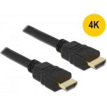 Artikelbild des Artikels “Delock HDMI Anschlusskabel HDMI-A Stecker 0.5m Schwarz 84751 vergoldete Steckkontakte, 4K UHD, doppelt geschirmt, verdrillt “