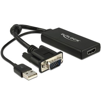Artikelbild des Artikels “Delock 62668 VGA / HDMI Adapter [1x VGA-Stecker - 1x HDMI-Buchse] Schwarz 25.00cm “