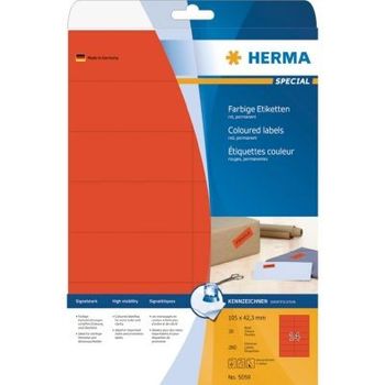 Artikelbild des Artikels “Herma 5059 Universal-Etiketten 105 x 42.3mm Papier Rot 280 St. Permanent haftend Tintenstrahldrucker, Laserdrucker “