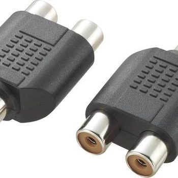 Product image of the product “SpeaKa Professional SP-2873360 KR1248 Cinch Audio Y-adaptor [1x Cinch-female - 2x Cinch-Buchse] black ”