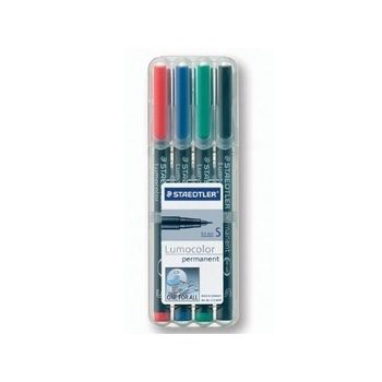 Artikelbild des Artikels “Staedtler Lumocolor permanent S DRY SAFE 313 WP4 Permanentmarker Rot, Blau, Grün, Schwarz wasserfest: Ja “