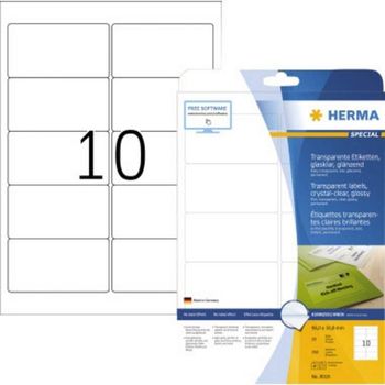 Product image of the product “HERMA Labels transparent crystal-clear A4 96x50.8 mm transparent clear film glossy 250 pcs. ”