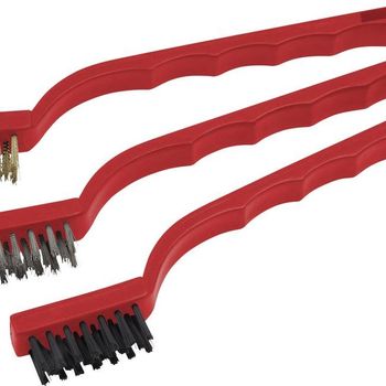 Product image of the product “Meister Werkzeuge Drahtbürste Messing, Stahl, Nylon 170mm 3teilig 1 Set ”