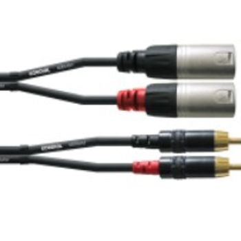 Product image of the product “Cordial CFU 1.5 MC audio cable 1.5 m 2 x RCA 2 x XLR (3-pin) Black ”