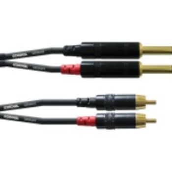 Image du produit “Cordial CFU3PC Audio adaptateurcâble [2x une fiche jack 6.35mm - 2x Cinch-Stecker] 3.00m noir ”