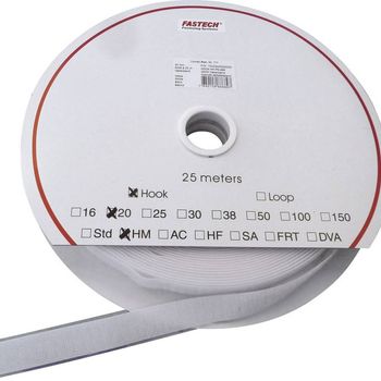 Product image of the product “FASTECH® T0102000000325 Klettband to Aufkleben Hotmelt Haftteil (L x B) 25000mm x 20mm white 25m ”