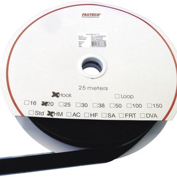 Product image of the product “FASTECH® T0103099990325 Klettband to Aufkleben Hotmelt Haftteil (L x B) 25000mm x 30mm black 25m ”