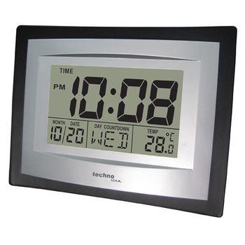 Product image of the product “Techno Line WS 8004 Quarz wall clock 220mm x 170mm x 35mm silver, black ”