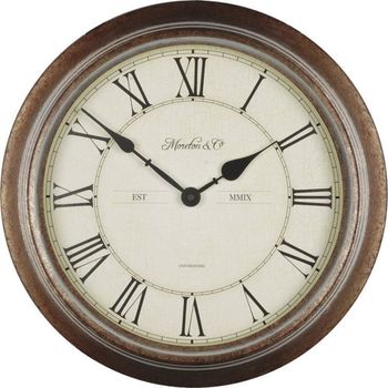 Product image of the product “Techno Line WT 7006 Quarz wall clock 36cm x 7cm wood Badezimmer-/Feuchtraum ”
