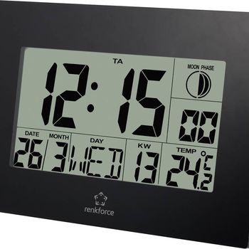 Product image of the product “Renkforce E0311R Funk wall clock 230mm x 163mm x 28mm black ”