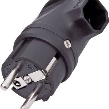 Product image of the product “InterBär 9004-004.01 Schutzkontakt-Winkelplug Gummi 230V black IP44 ”