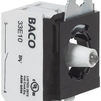 Product image of the product “BACO 333ERAGL10 Kontaktelement, LED-Element with Befestigungsadapter 1 Schließer green tastend 24V 1 pc(s) ”