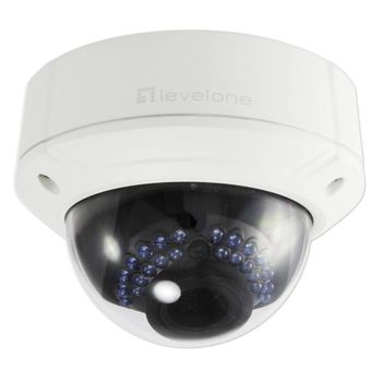 Product image of the product “LevelOne GEMINI Varifocal Dome IP Network Camera, 4-Megapixel, Indoor/Outdoor, 802.3af PoE, IR LEDs, two-way audio ”