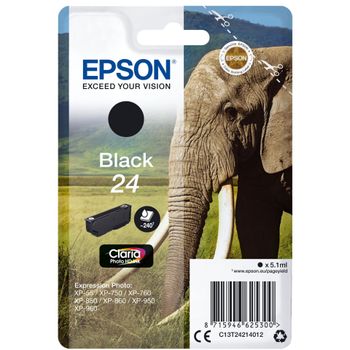 Product image of the product “Epson Elephant Singlepack Black 24 Claria Photo HD Ink ”