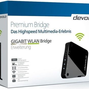 Product image of the product “Devolo GIGABIT WLAN Bridge Network bridge 1733 Mbit/s Black, Grey ”