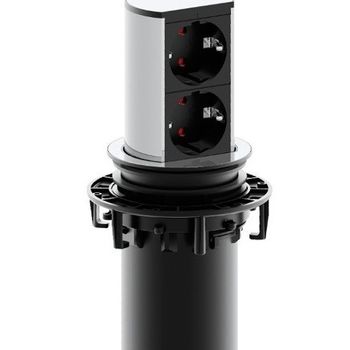 Product image of the product “Bachmann 928.002 ELEVATOR Steckdoseneinheit, 2x Schuko, stainless steel ”