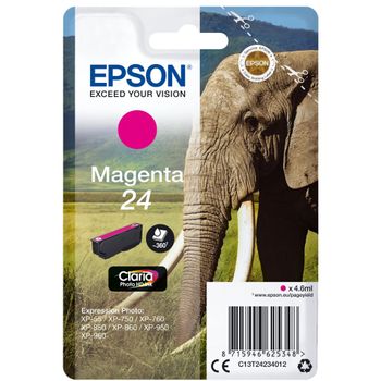 Product image of the product “Epson Elephant Singlepack Magenta 24 Claria Photo HD Ink ”