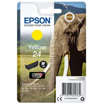Product image of the product “Epson Elephant Singlepack Yellow 24 Claria Photo HD Ink ”