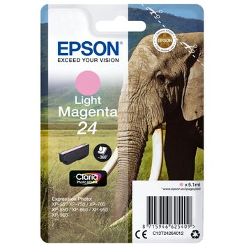 Product image of the product “Epson Elephant Singlepack Light Magenta 24 Claria Photo HD Ink ”