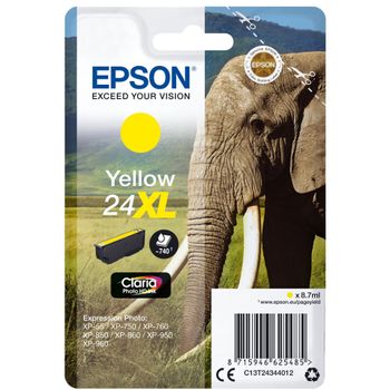 Product image of the product “Epson Elephant Singlepack Yellow 24XL Claria Photo HD Ink ”