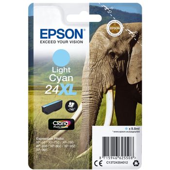 Product image of the product “Epson Elephant Singlepack Light Cyan 24XL Claria Photo HD Ink ”