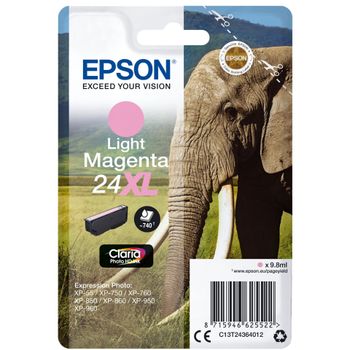 Product image of the product “Epson Elephant Singlepack Light Magenta 24XL Claria Photo HD Ink ”
