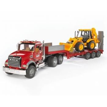 Artikelbild des Artikels “Bruder LKW Modell Mack Granite mitJCB 4CX Bagger Fertigmodell LKW Modell “