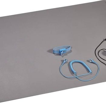 Artikelbild des Artikels “Wolfgang Warmbier 1402.663.C.Y ESD-Tischmatten-Set Platin-Grau (L x B) 900mm x 610mm inkl. Erdungskabel, inkl. Erdungsstecker “