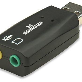 Artikelbild des Artikels “Manhattan Hi-Speed USB 3-D Audio Adapter 2.1 Soundkarte, Extern externe Kopfhöreranschlüsse “