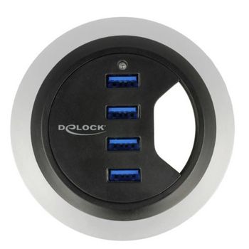 Image du produit “DeLOCK 62868 hub & concentrateur USB 3.2 Gen 1 (3.1 Gen 1) Type-A 5000 Mbit/s Noir ”